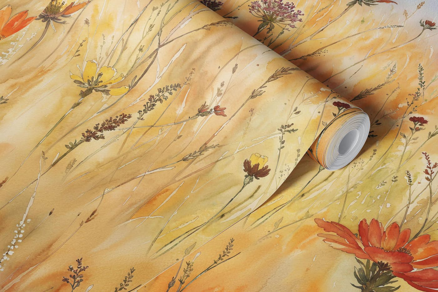 Golden Field Serenade wallpaper roll