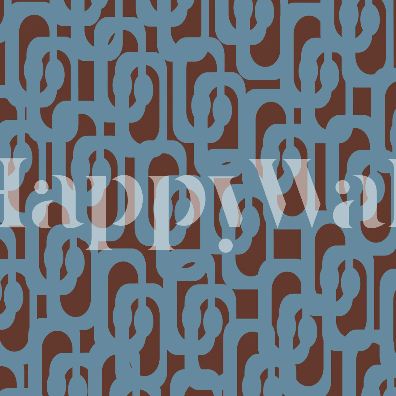 Midcentury modern abstract loop wallpaper in room