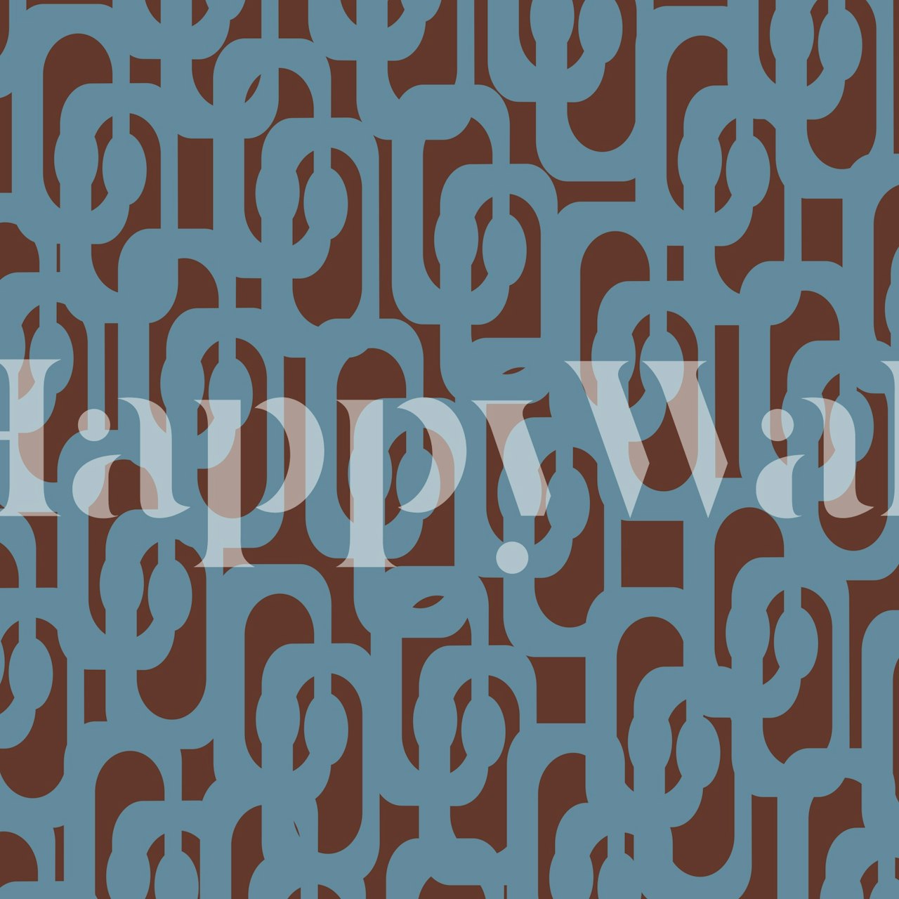 Midcentury modern abstract loop wallpaper in room