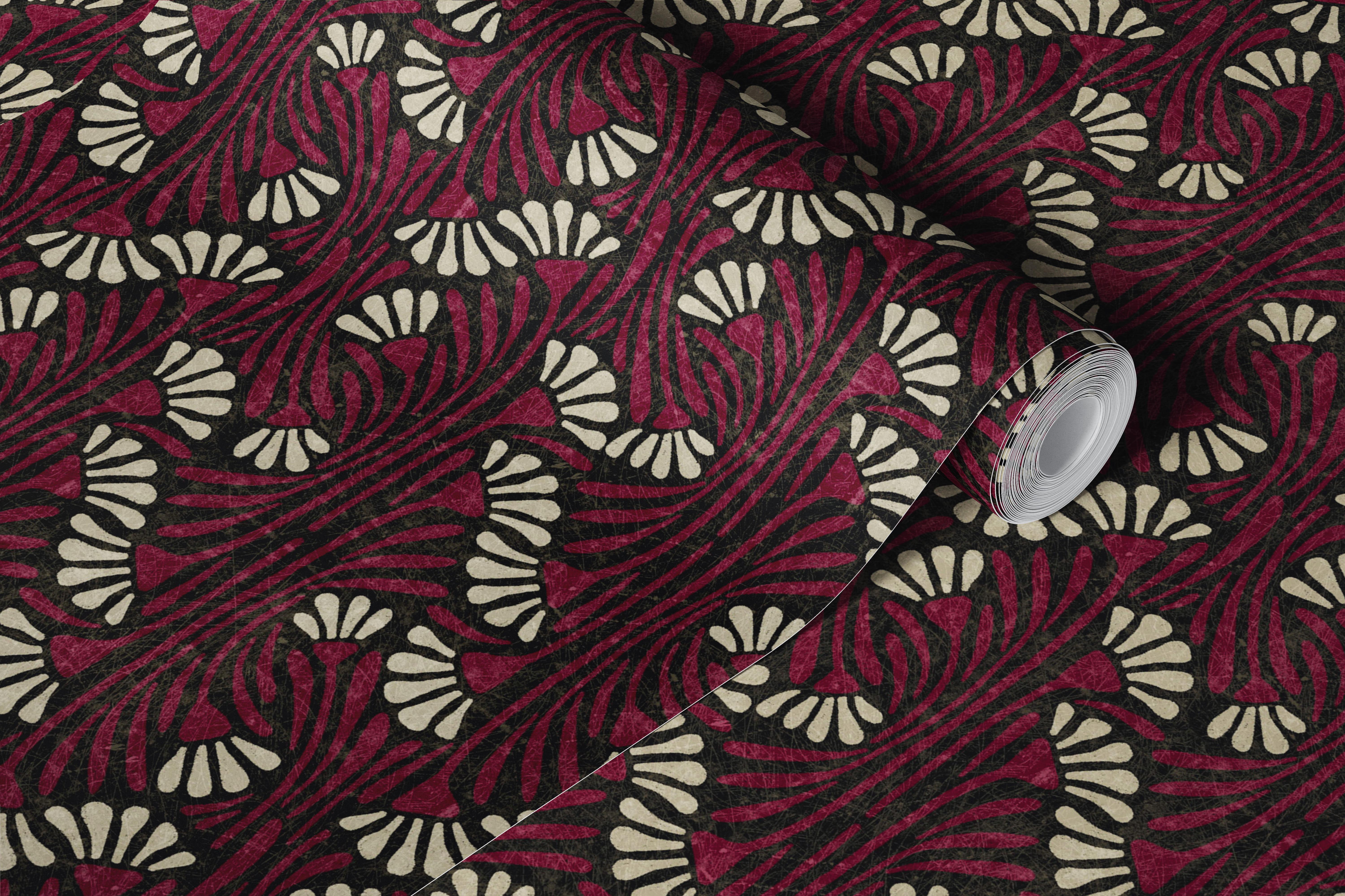 Nouvelle - maroon wallpaper displayed in a room