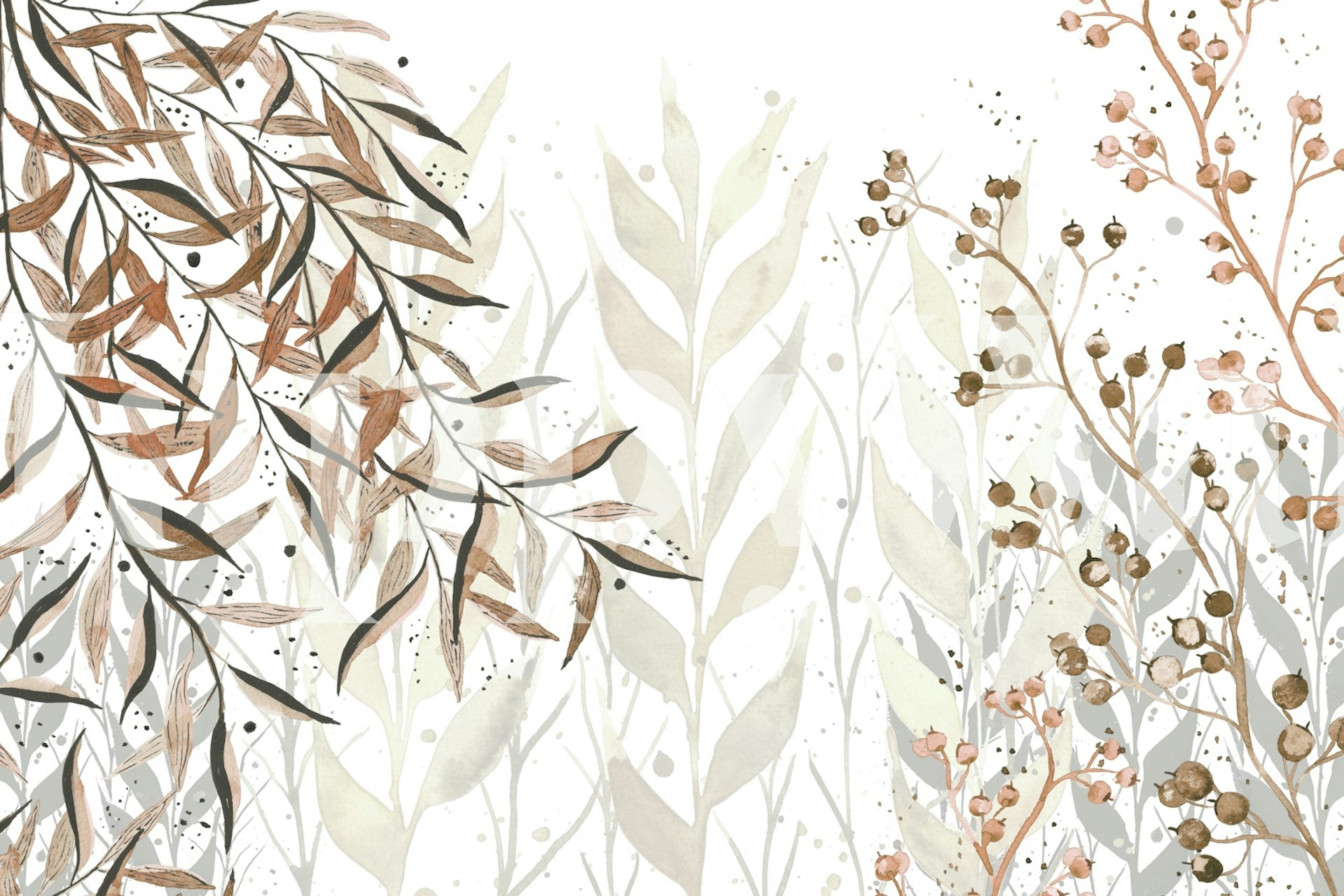 Ethereal Autumn Branches carta da parati in una stanza