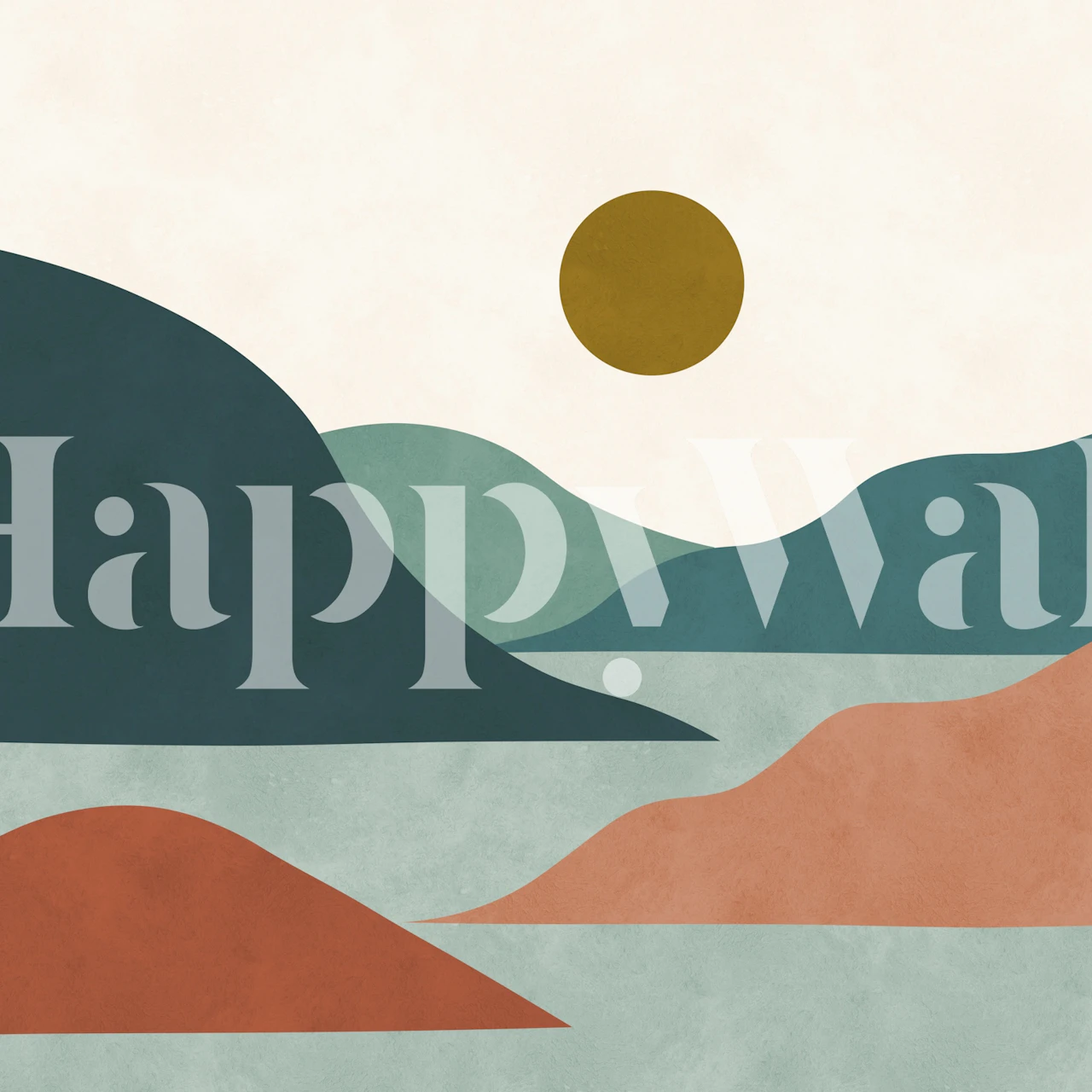 Design de papier peint Sunset Hillside Serenity dans une pièce