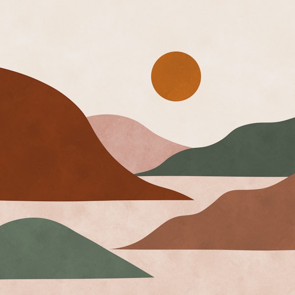 Minimalist Sunset Landscape