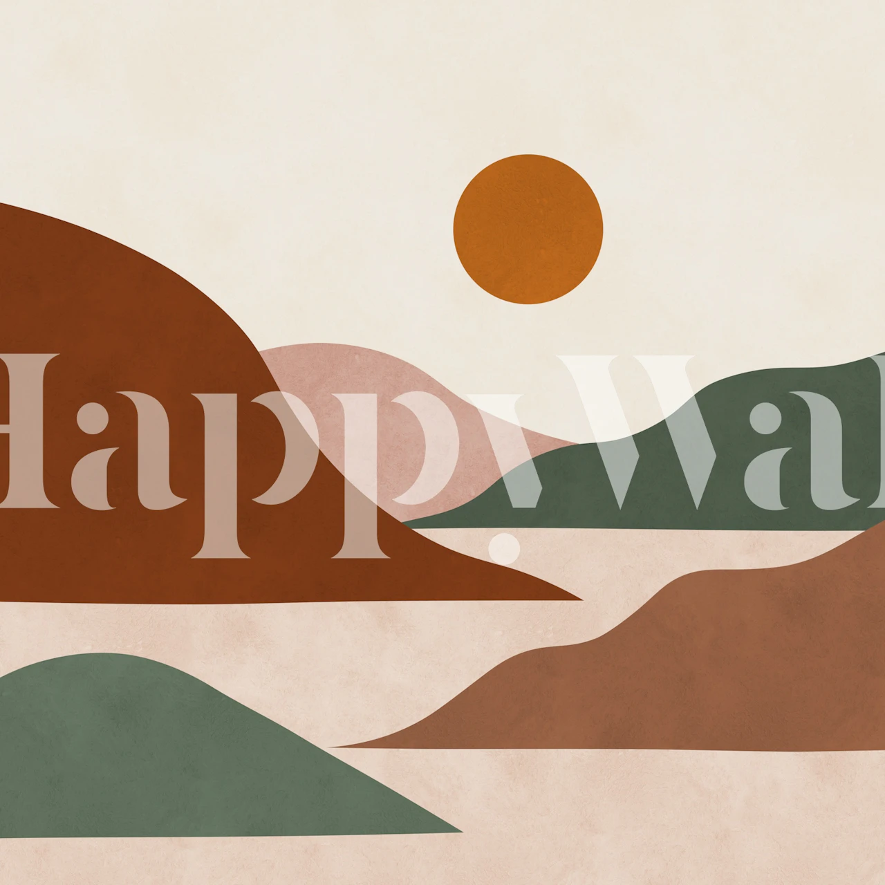 Minimalist mountain landscape with warm colors sunset wallpaper