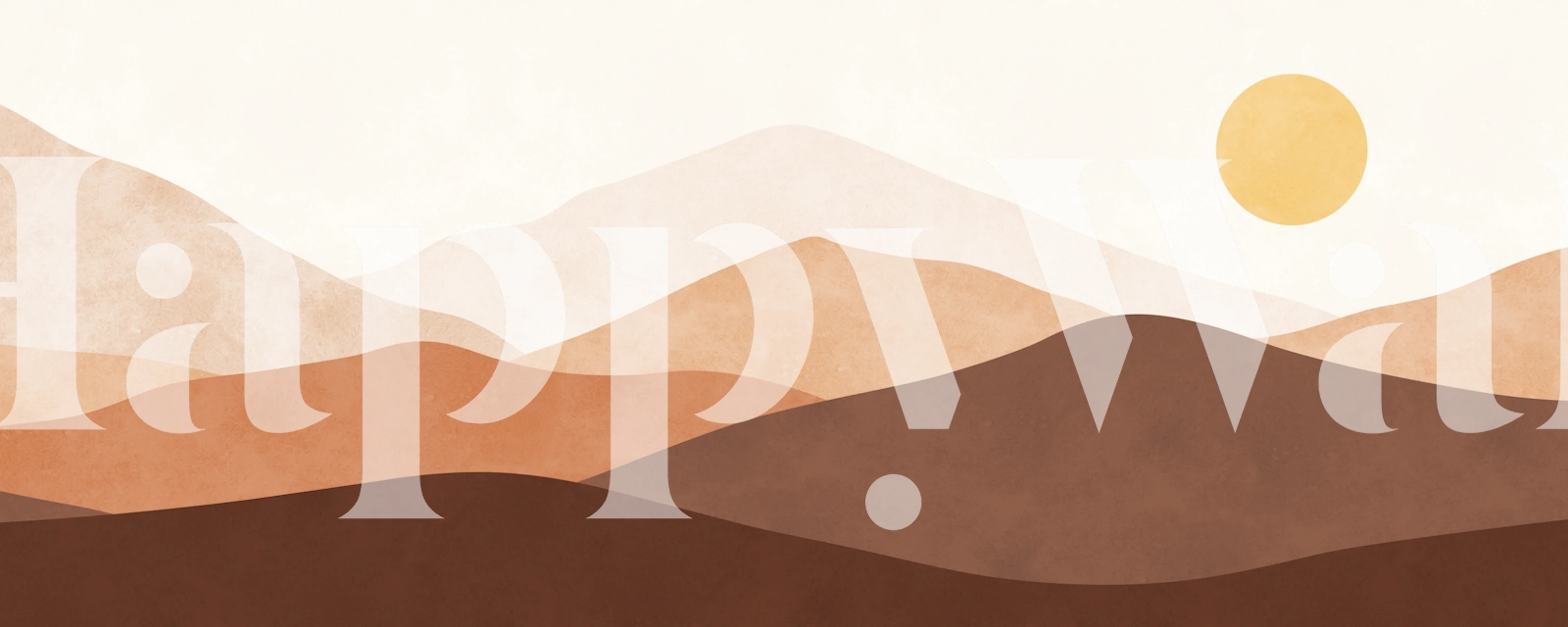 Abstract landscape with warm earth tones and a sun wallpaper