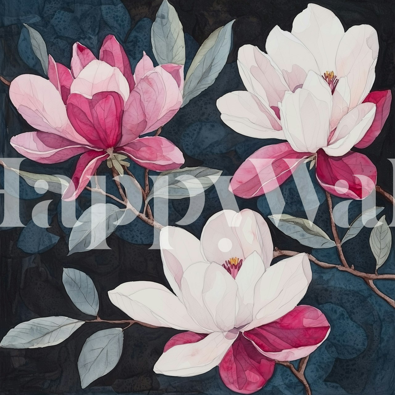 Tapeta Magnolia Dreams in Bloom w pokoju