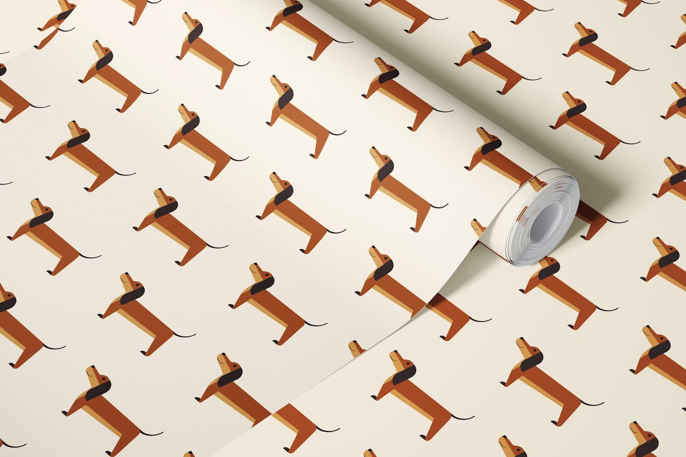 Dachshund Parade wallpaper roll
