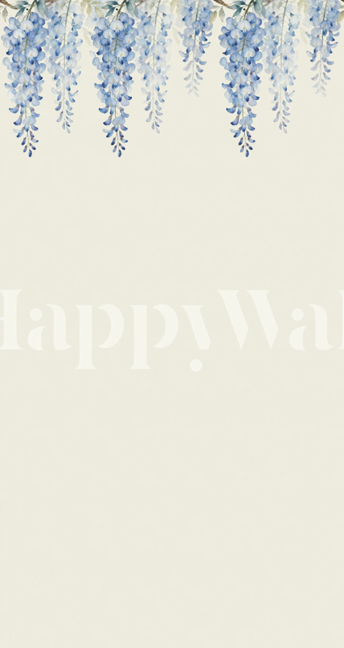 Wisteria Blooms Blue tapet i et rum