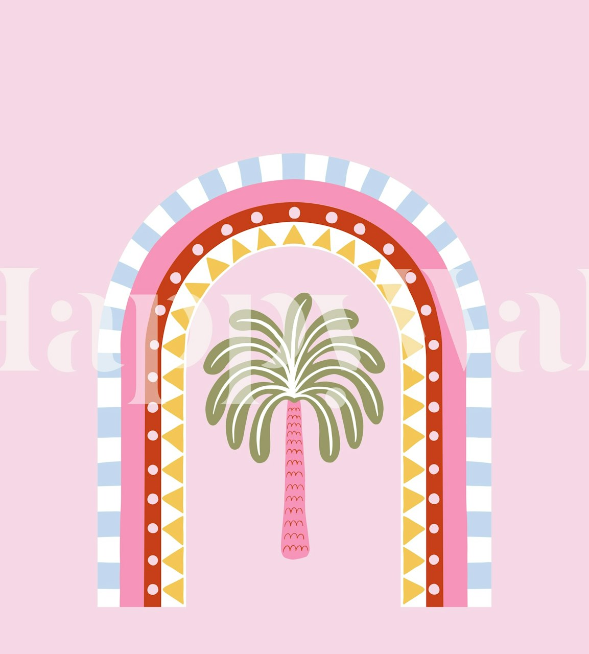 Carta da parati Tropical Palm Arch in una stanza