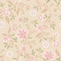 Indian Floral Chintz Soft Pastel in Almond ταπετσαρία