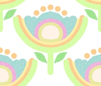 Rainbow Flowers Green wallpaper