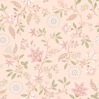 Indian Floral Chintz in Soft Peach papel pintado