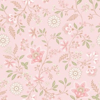 Indian floral chintz botanical in dusty rose ταπετσαρία