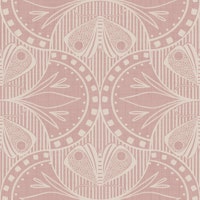 Art Nouveau Butterfly Floral in Dusty Pink wallpaper