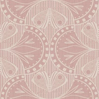 Art Nouveau Butterfly Floral in Dusty Pink wallpaper
