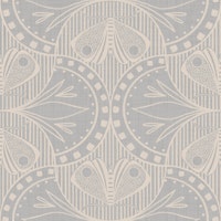 Art Nouveau Butterfly Floral Light Grey wallpaper