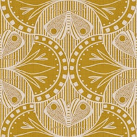 Art Nouveau Butterfly Floral Mustard Gold wallpaper