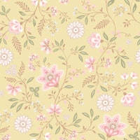 Indian Floral Chintz in Butter Yellow papel pintado