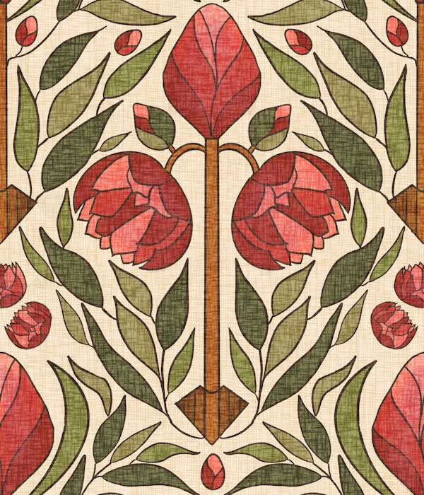 Glasgow Rose - Claret & Olive
