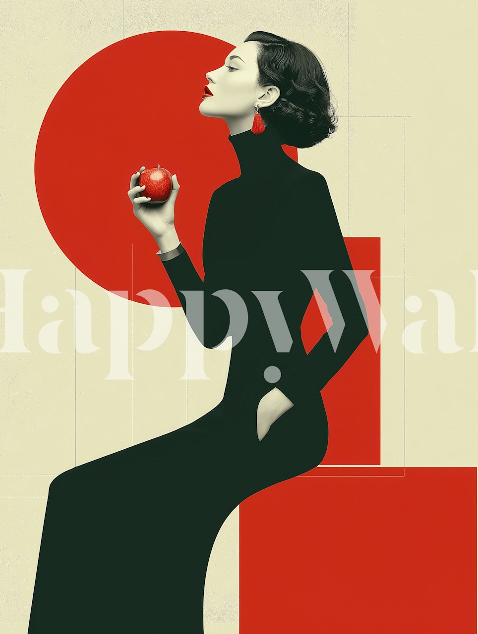 Elegance in Red and Black tapeta w pokoju