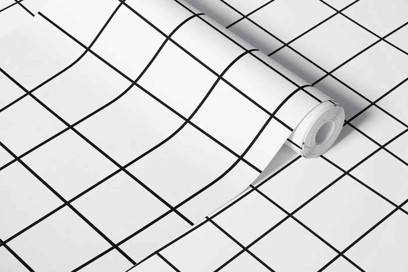 Minimalist Wavy Grid wallpaper roll