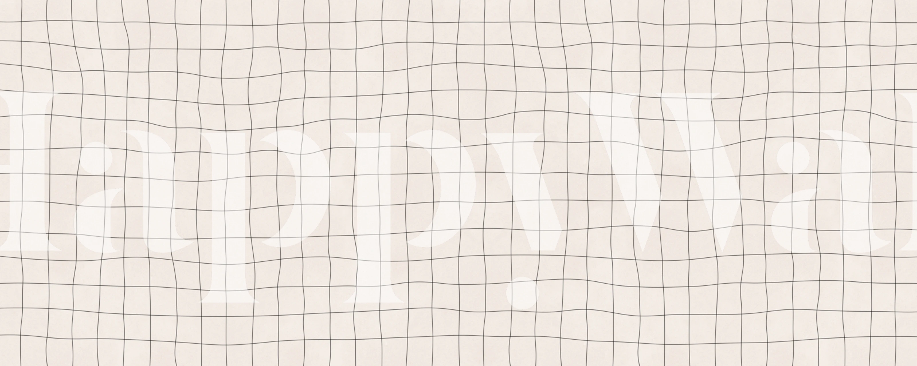 Beige wavy grid pattern on light background wallpaper
