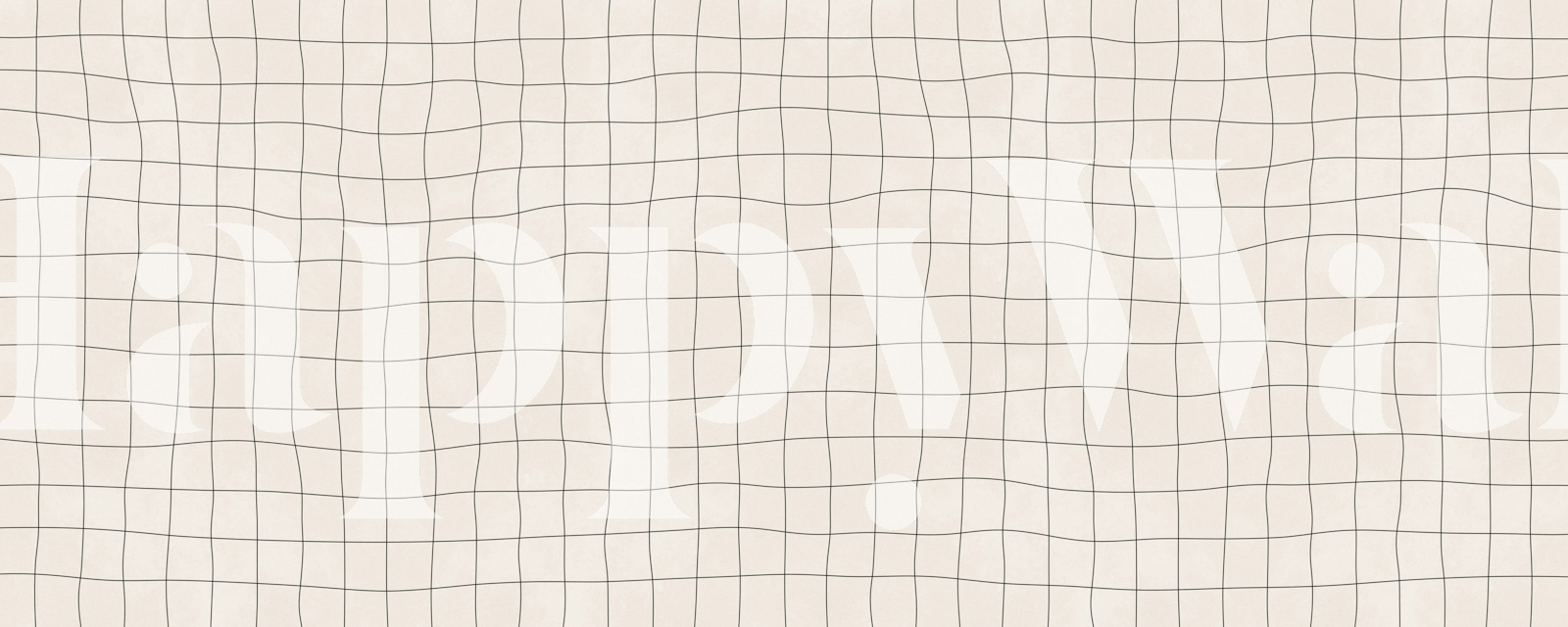 Subtle Wavy Grid wallpaper in a room