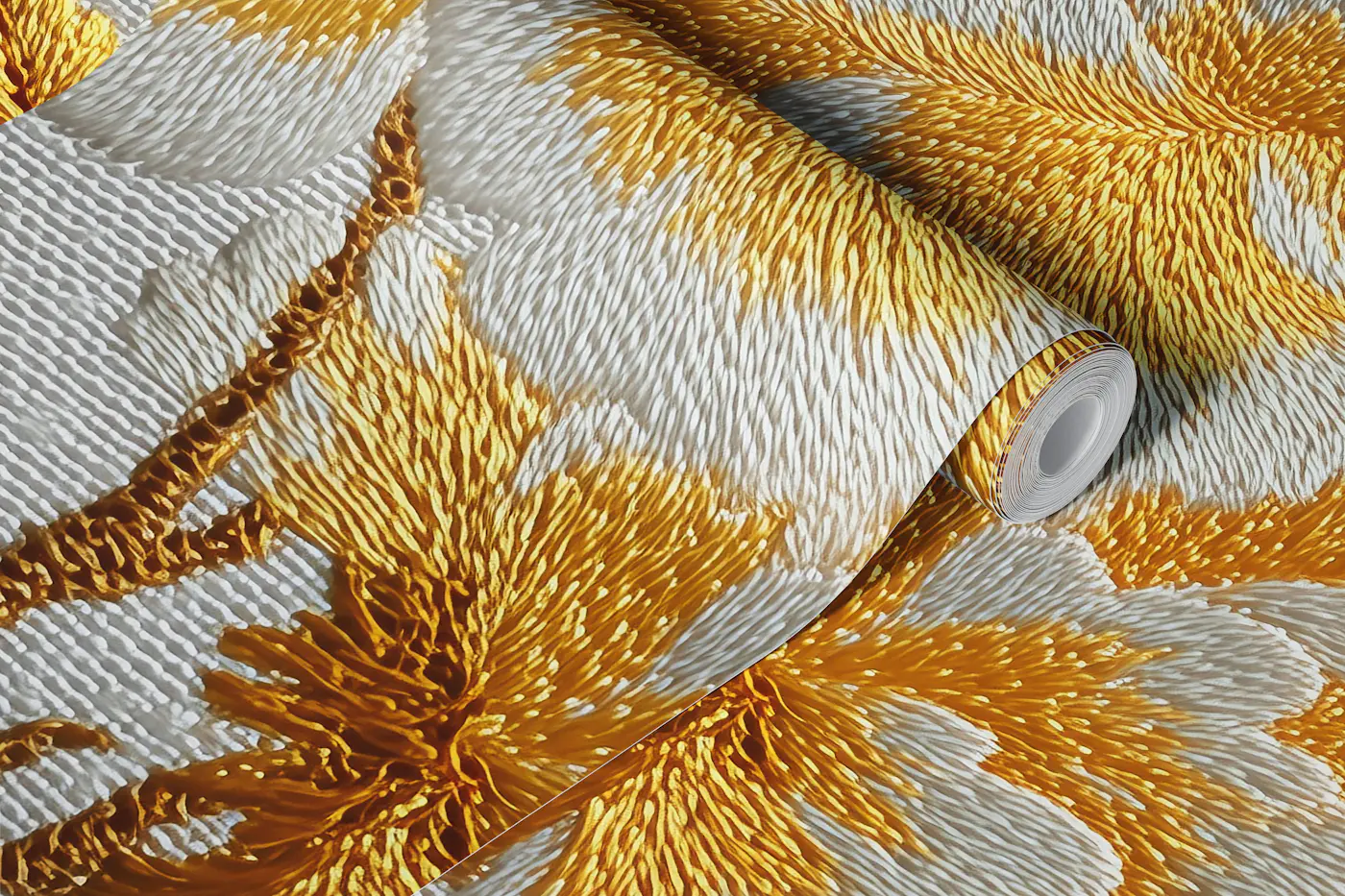 Ornate Floral Embroidery wallpaper roll