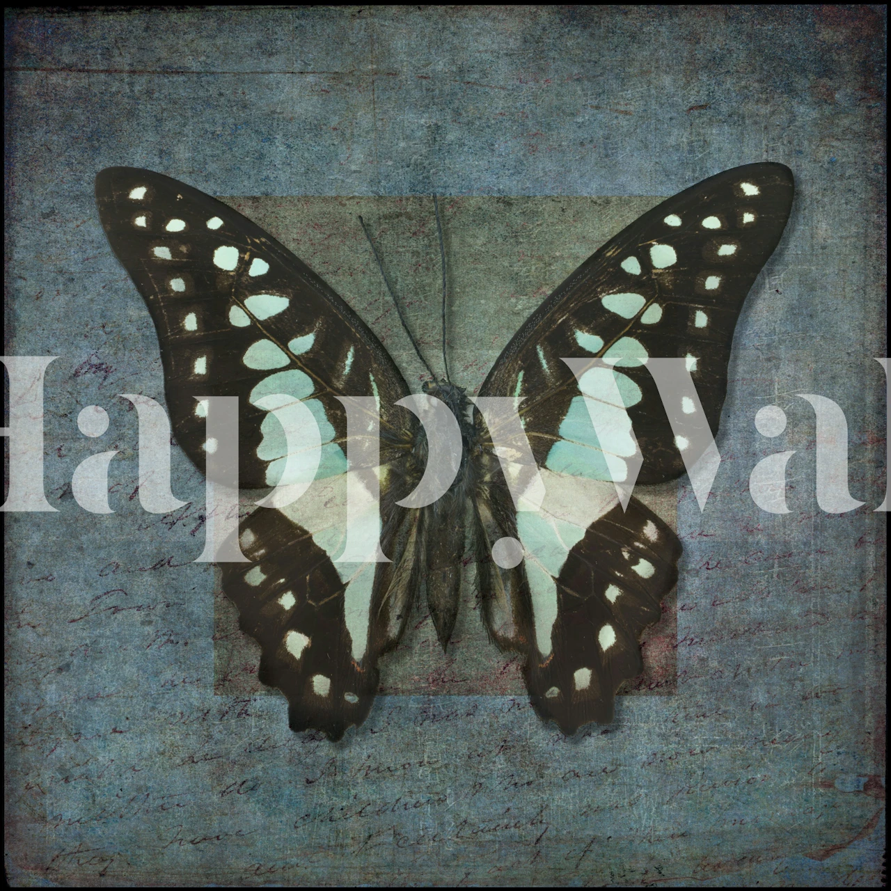 Butterfly wallpaper in a room setting