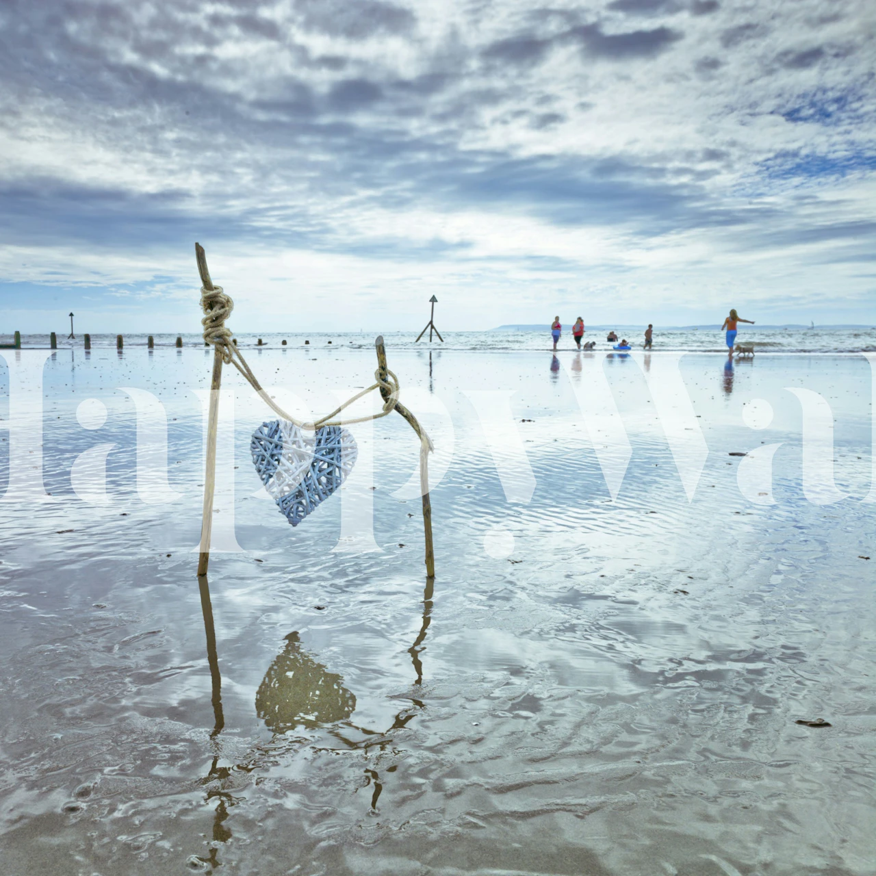 Beach Love wallpaper in a bright room