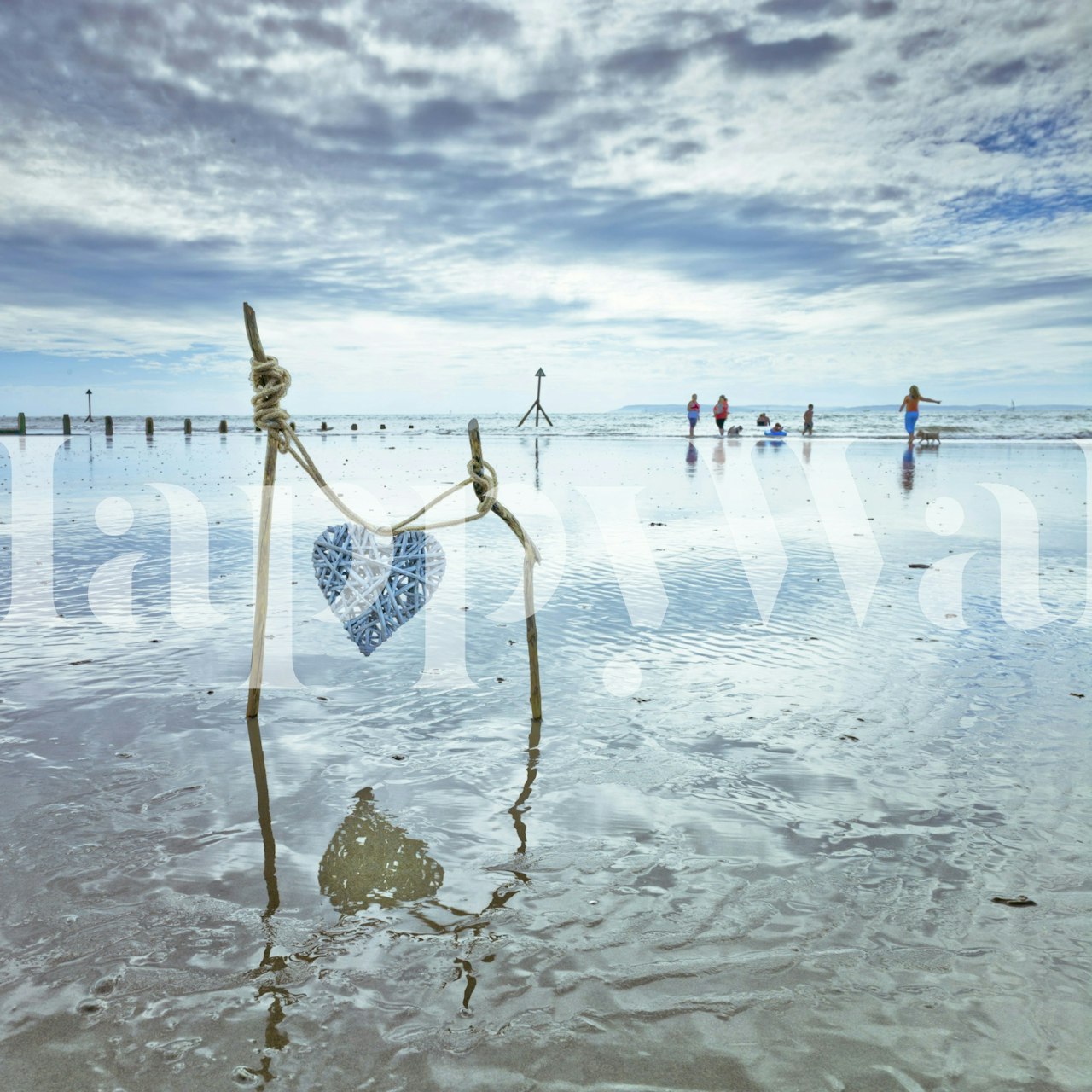 Beach Love wallpaper in a bright room