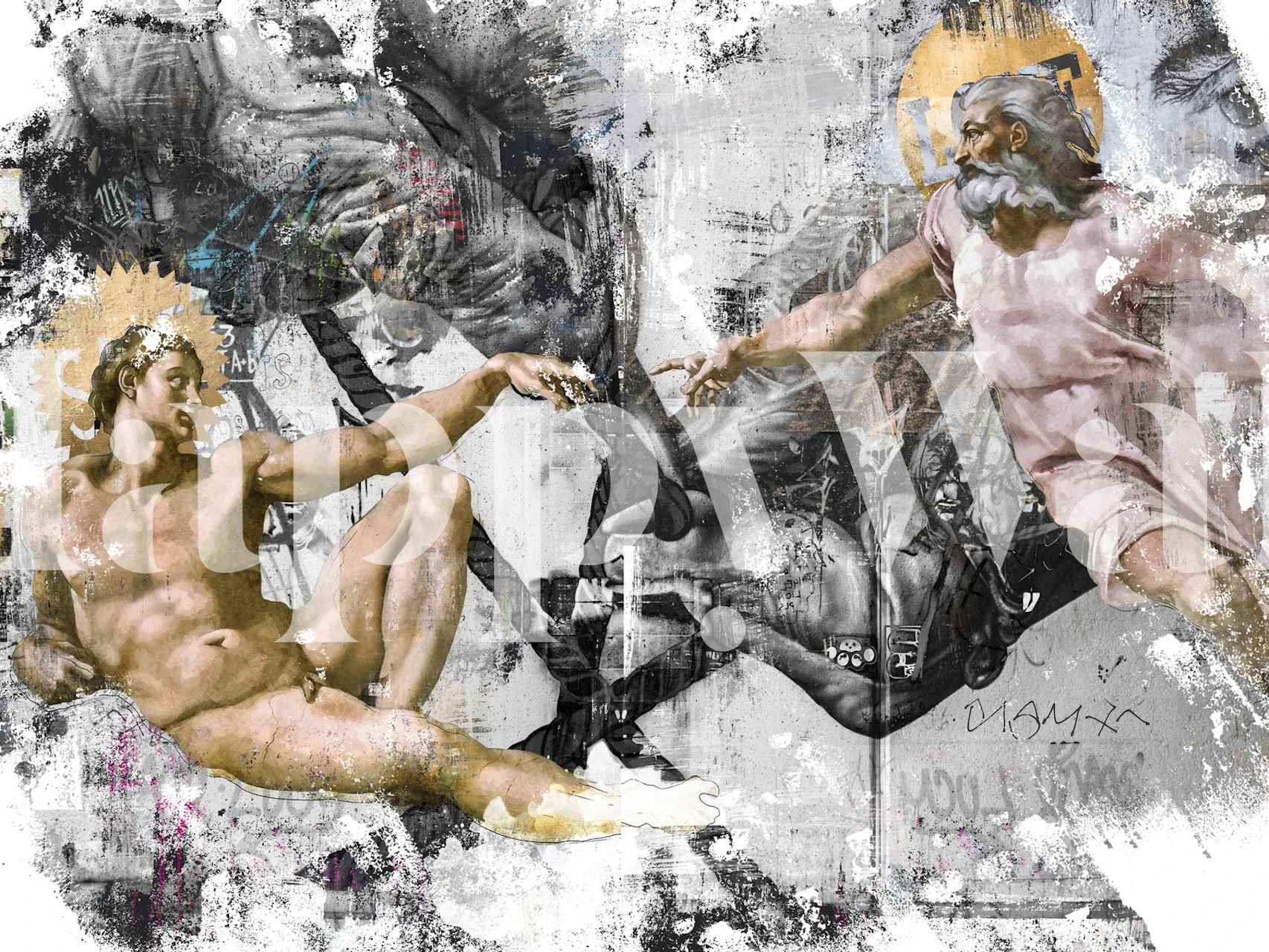 Artistic wallpaper featuring creation theme