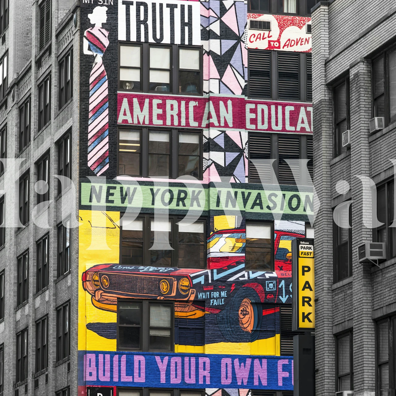 Papel tapiz featuring Advertisements on Buildings
