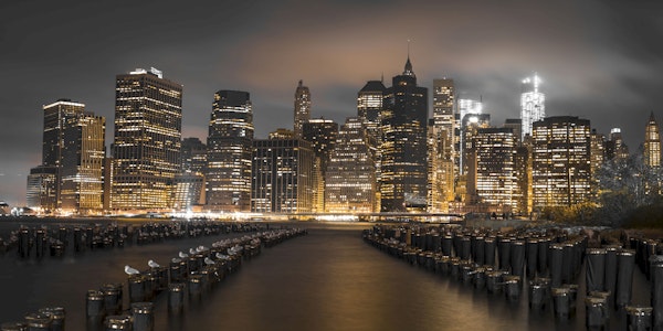 Lower Manhattan Skyline at Night
