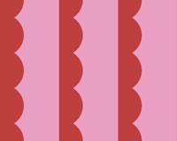 Vibrant red and pink scallop stripes ταπετσαρία