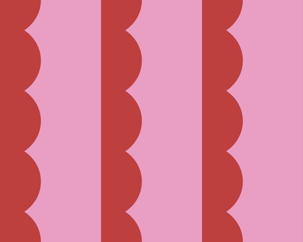 Vibrant red and pink scallop stripes