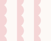 Sweet pink scallop stripes ταπετσαρία