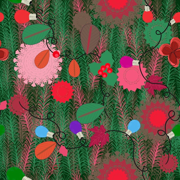 New year lights bulb pine