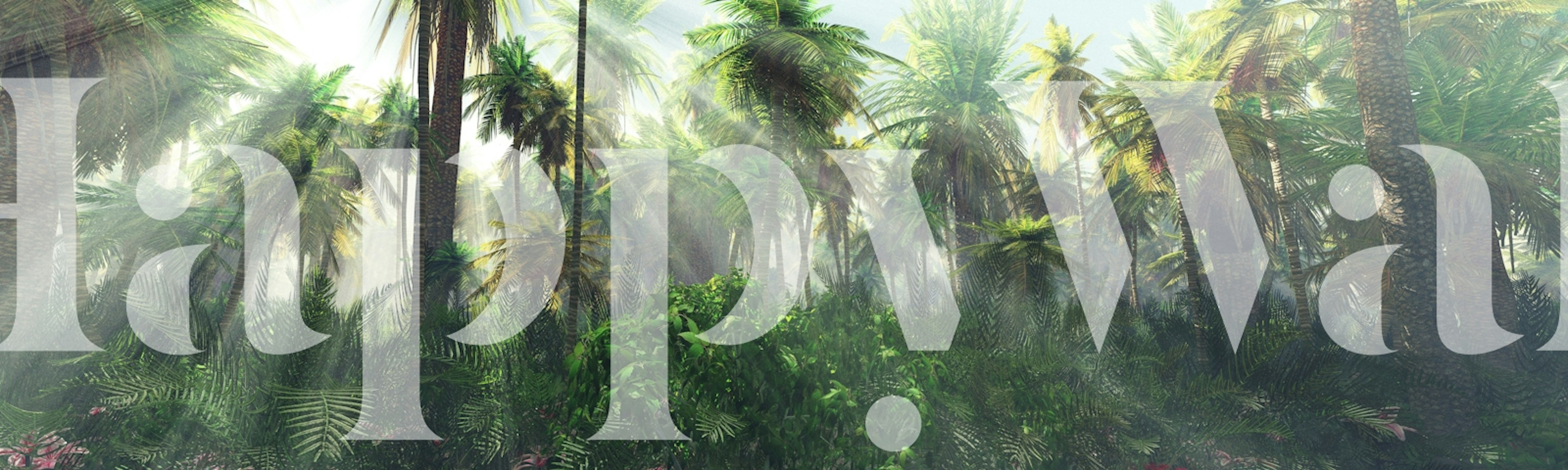 Tropical Haven in the Mist tapeta v místnosti