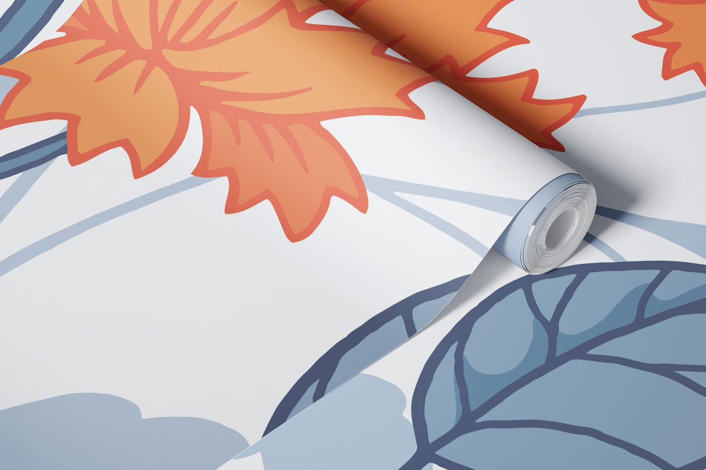 Amanda blue and orange grand wallpaper roll