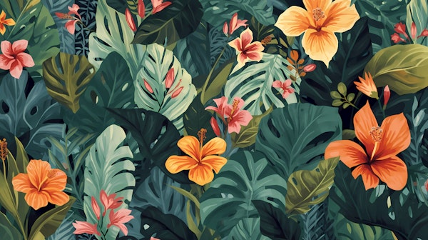 Exotic Leaves and Flowers