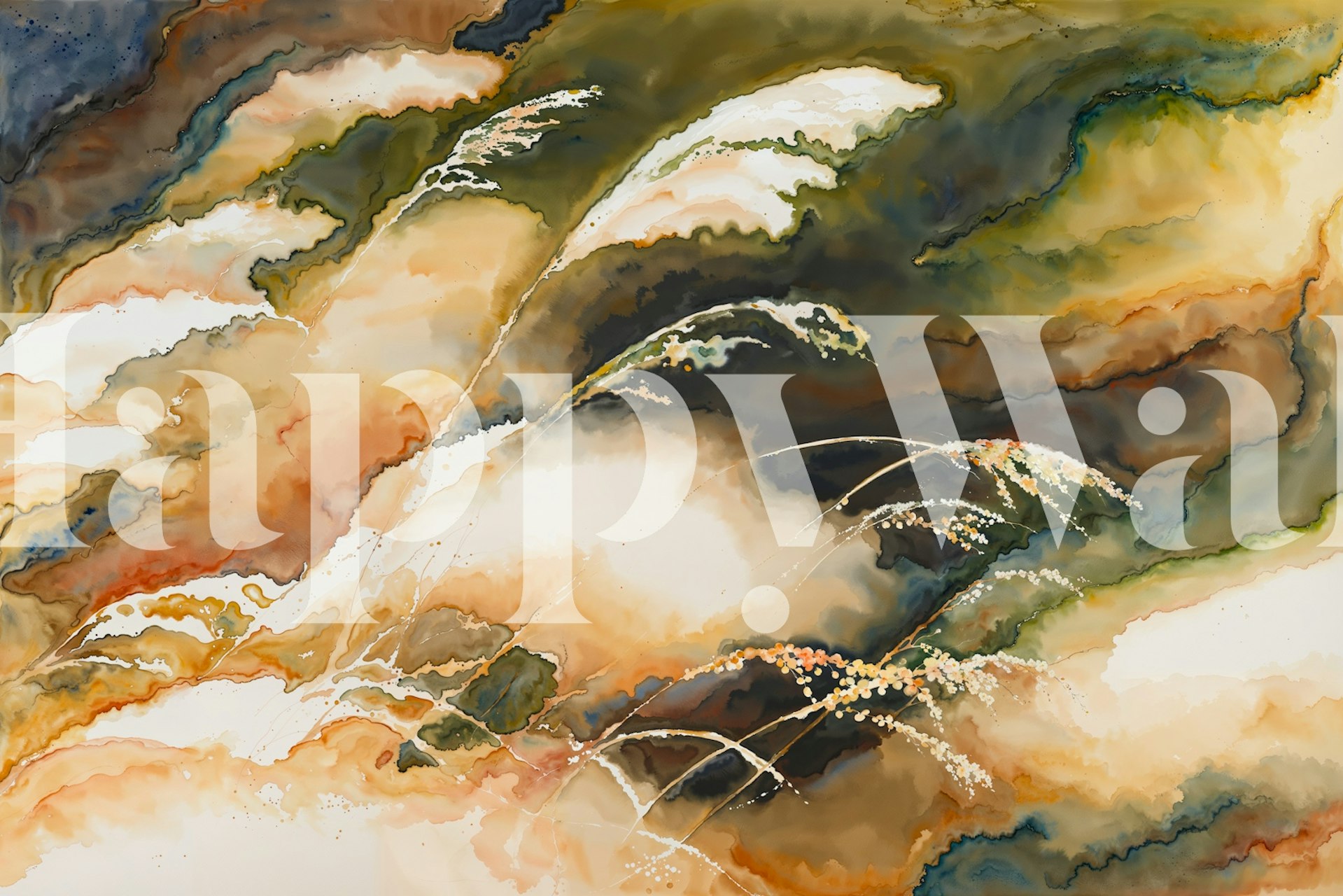 Papel pintado Rustic Nature Flow en un entorno de habitación