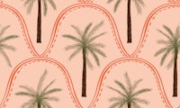 Eternal Summer Vibes palm trees on peach tapete