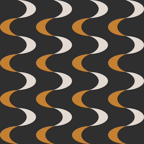 Black and Gold Wavy Retro Stripe Pattern