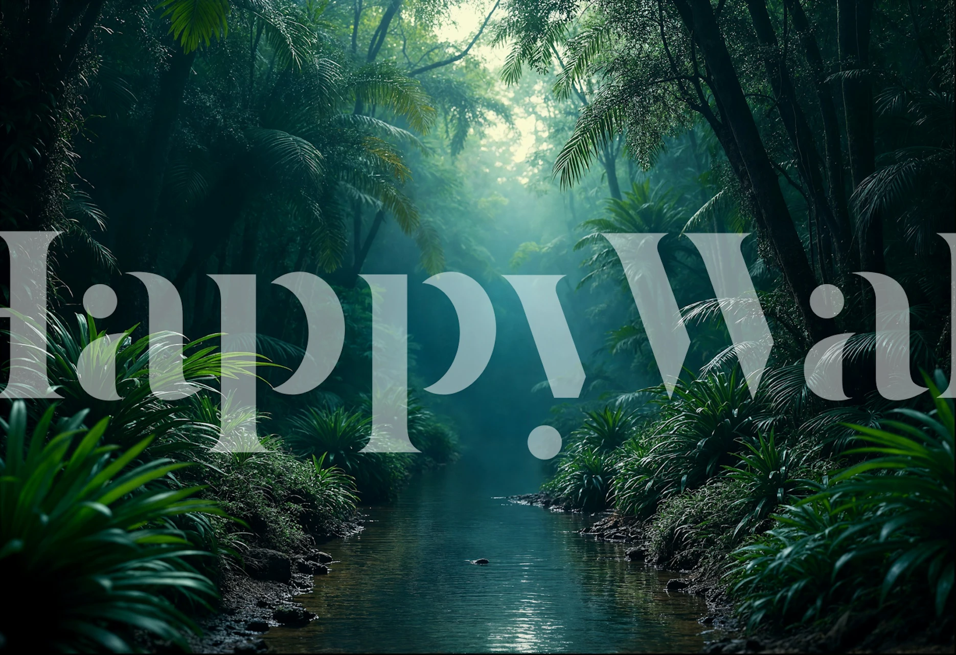 Jungle Harmony Scene wallpaper in a room