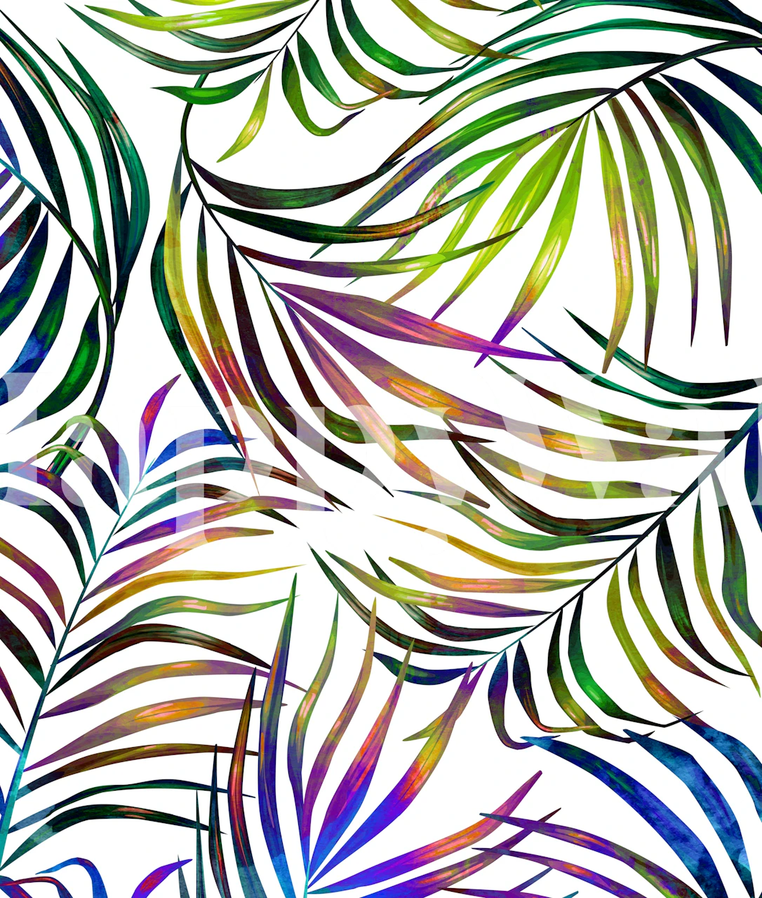 Papier peint Vibrant Palm Dance dans une pièce