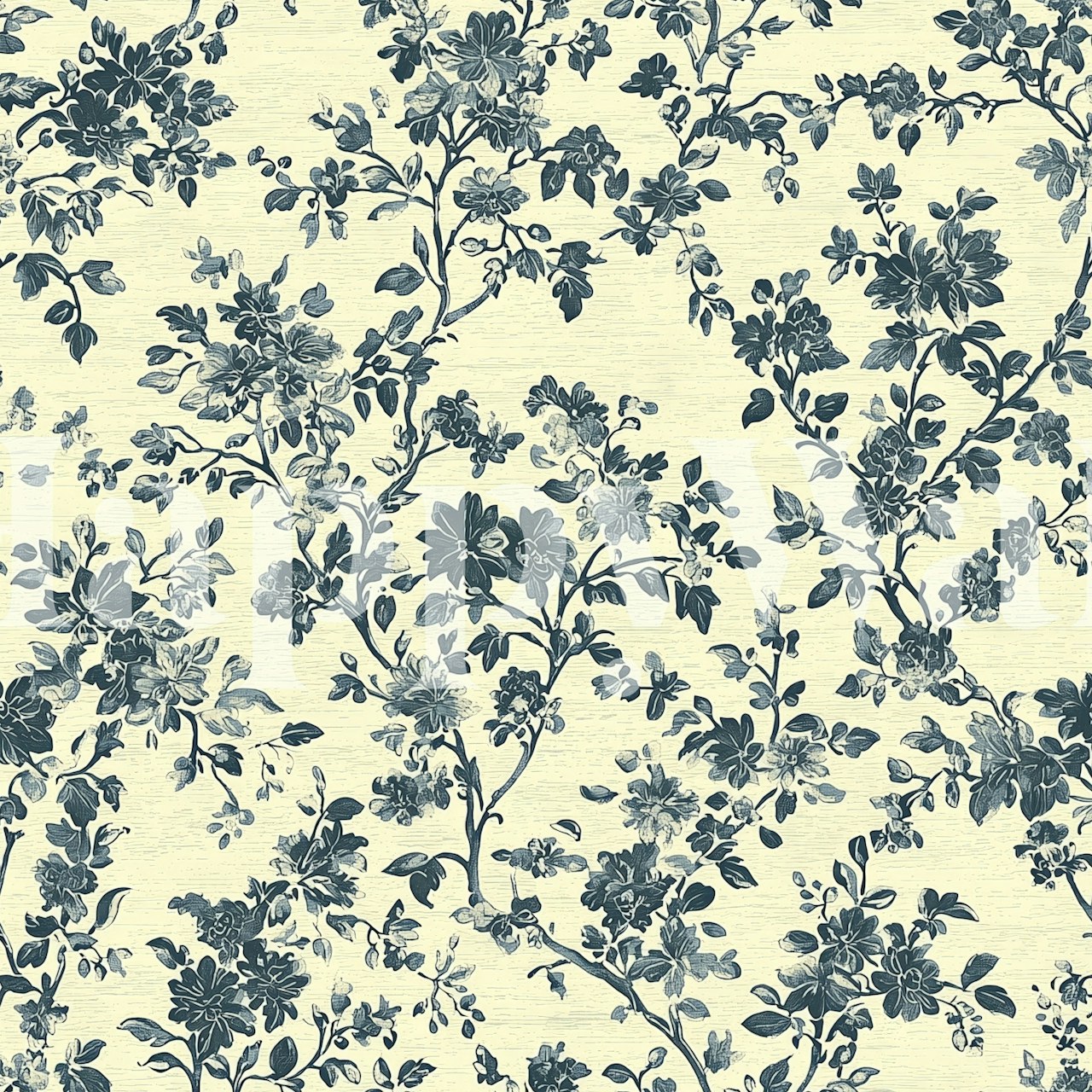 Toile de Jouy Vintage Floral Harmony wallpaper