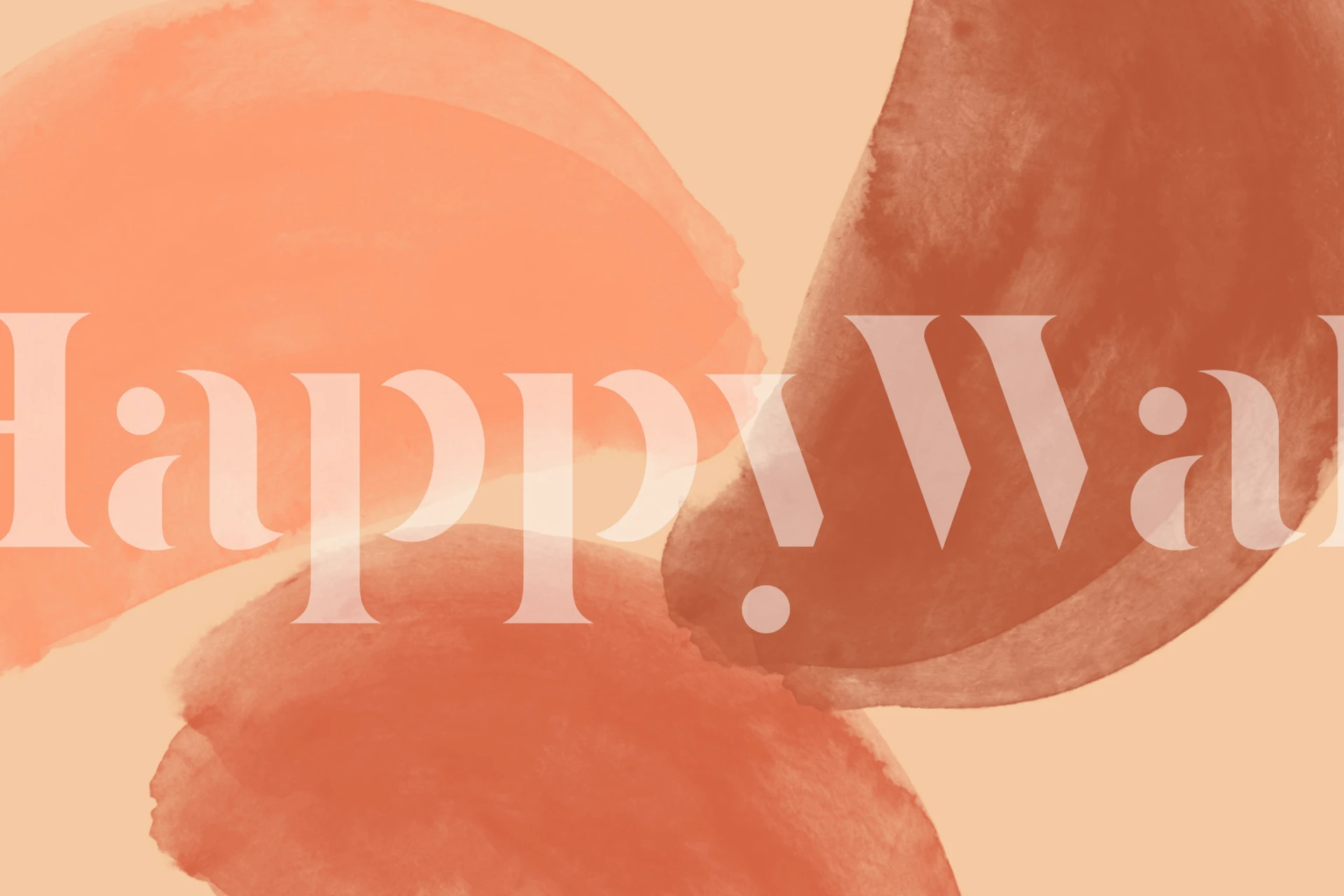 Coral and brown abstract brushstroke wallpaper