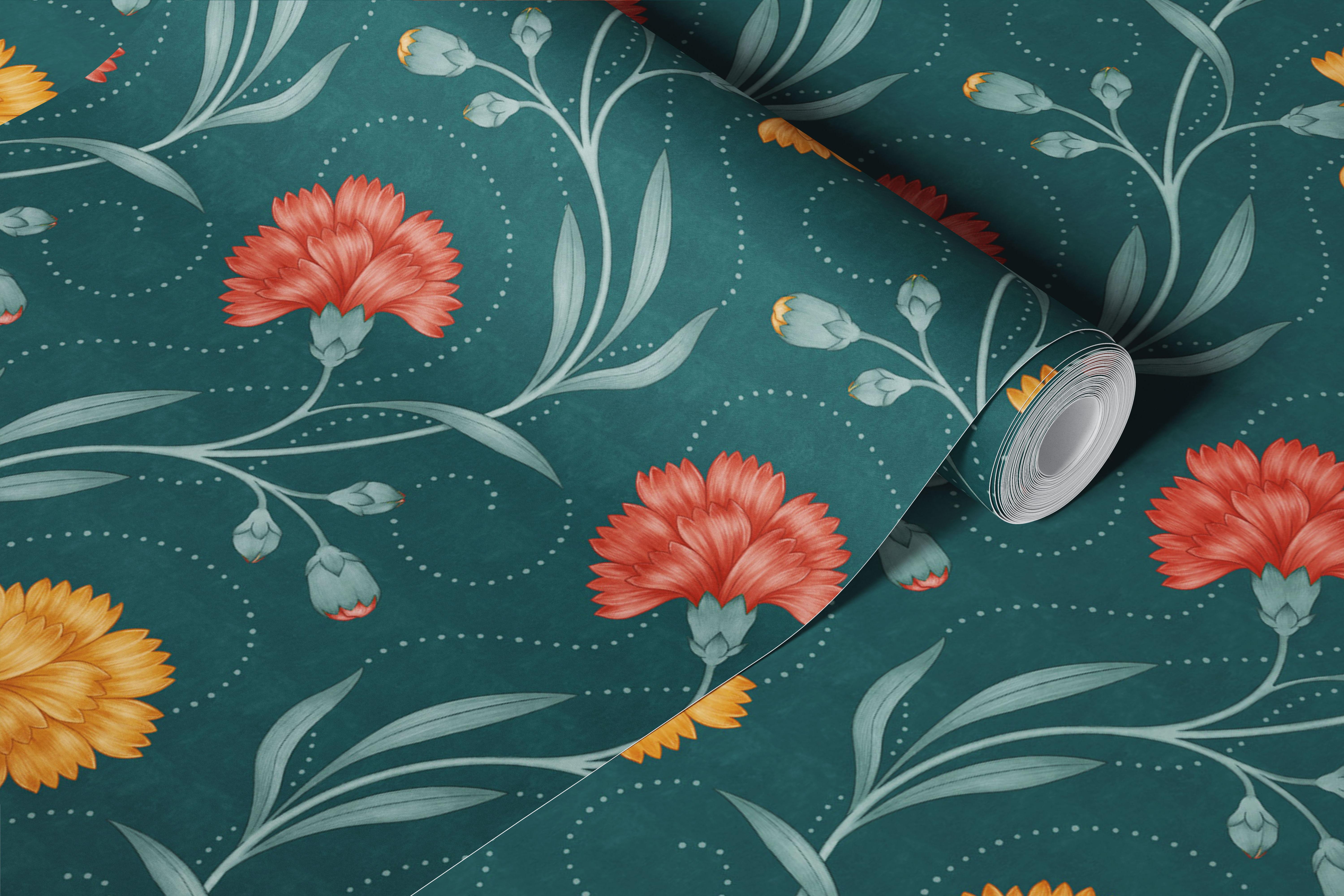 Classy Carnations tapet i et rum