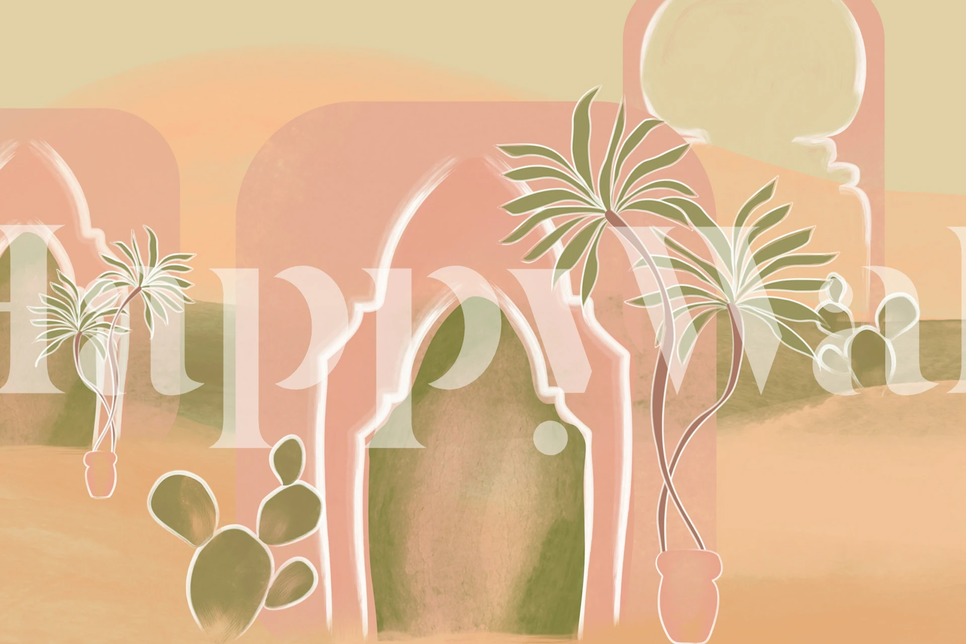 Carta da parati Exotic Sunset Sanctuary in una stanza